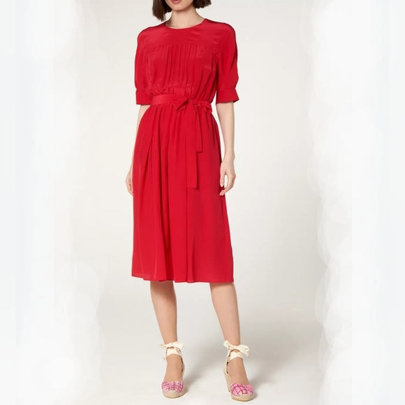 LK Bennett Red Midi Dress New With Tags - Picture 13 of 13